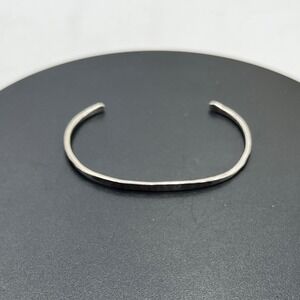Artisan Handmade Hammered Thin Sterling Silver Cuff Layering Bracelet